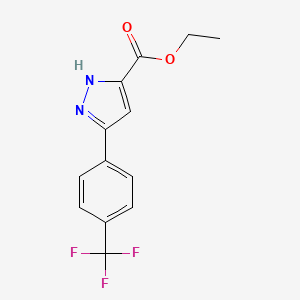 molecular formula C13H11F3N2O2 B1439499 3-(4-(三氟甲基)苯基)-1H-吡唑-5-甲酸乙酯 CAS No. 639784-60-4