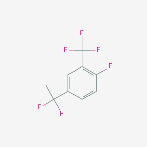 molecular formula C9H6F6 B1439505 4-(1,1-二氟乙基)-1-氟-2-(三氟甲基)苯 CAS No. 1138445-20-1