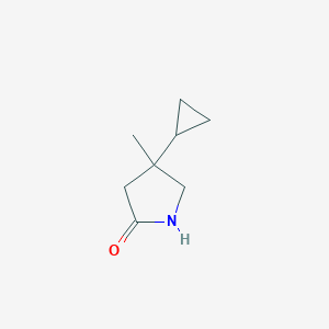 molecular formula C8H13NO B1439523 4-Cyclopropyl-4-methylpyrrolidin-2-one CAS No. 959240-08-5