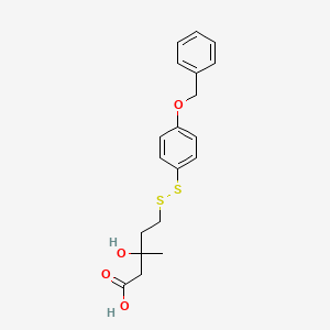 molecular formula C19H22O4S2 B14395237 5-{[4-(Benzyloxy)phenyl]disulfanyl}-3-hydroxy-3-methylpentanoic acid CAS No. 88407-23-2