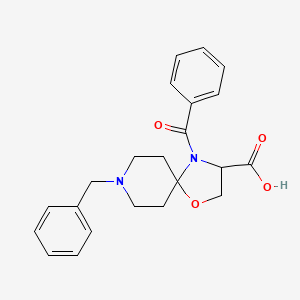 molecular formula C22H24N2O4 B1439532 4-Benzoyl-8-benzyl-1-oxa-4,8-diazaspiro[4.5]decane-3-carboxylic acid CAS No. 1214658-54-4