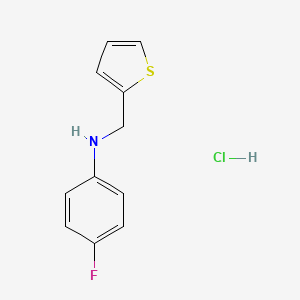 molecular formula C11H11ClFNS B1439533 4-fluoro-N-(thiophen-2-ylmethyl)aniline hydrochloride CAS No. 1193388-02-1