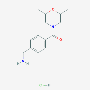 molecular formula C14H21ClN2O2 B1439536 {4-[(2,6-二甲基吗啉-4-基)羰基]苯基}甲胺盐酸盐 CAS No. 1210032-03-3