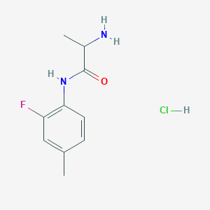 molecular formula C10H14ClFN2O B1439541 N~1~-(2-Fluoro-4-methylphenyl)alaninamide hydrochloride CAS No. 1214702-91-6