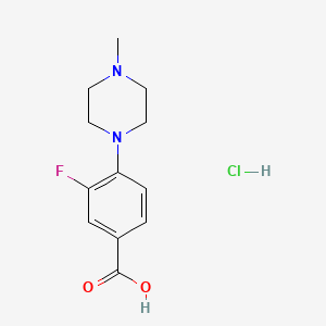 molecular formula C12H16ClFN2O2 B1439542 3-Fluoro-4-(4-methylpiperazin-1-yl)benzoic acid hydrochloride CAS No. 948018-60-8