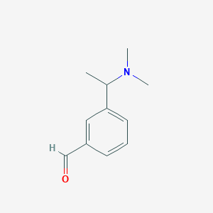 molecular formula C11H15NO B1439553 3-[1-(二甲氨基)乙基]苯甲醛 CAS No. 915924-91-3