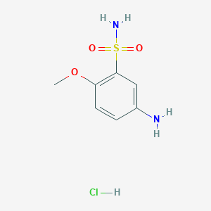 molecular formula C7H11ClN2O3S B1439555 5-Amino-2-methoxybenzene-1-sulfonamide hydrochloride CAS No. 1181458-70-7