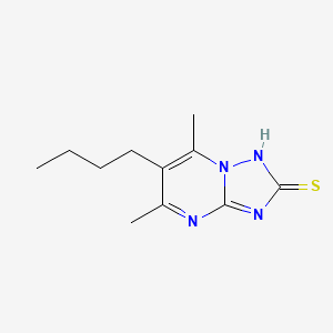 molecular formula C11H16N4S B1439563 6-Butyl-5,7-dimethyl-[1,2,4]triazolo[1,5-a]pyrimidine-2-thiol CAS No. 1193388-61-2