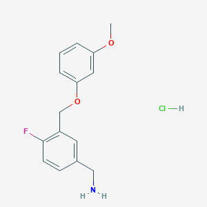 molecular formula C15H17ClFNO2 B1439565 [4-Fluoro-3-(3-methoxyphenoxymethyl)phenyl]methanamine hydrochloride CAS No. 1193389-53-5
