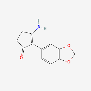 3-Amino-2-(2H-1,3-benzodioxol-5-yl)cyclopent-2-en-1-one