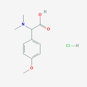 molecular formula C11H16ClNO3 B1439580 2-(Dimethylamino)-2-(4-methoxyphenyl)acetic acid hydrochloride CAS No. 1214200-45-9