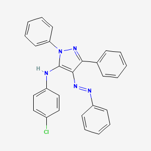 (3Z)-N-(4-Chlorophenyl)-2,5-diphenyl-4-(2-phenylhydrazinylidene)-2,4-dihydro-3H-pyrazol-3-imine