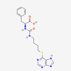 molecular formula C19H22N6O3S B14395883 N-({4-[(7H-Purin-6-yl)sulfanyl]butyl}carbamoyl)-L-phenylalanine CAS No. 88090-89-5