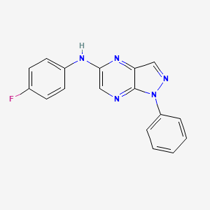 molecular formula C17H12FN5 B14395914 N-(4-Fluorophenyl)-1-phenyl-1H-pyrazolo[3,4-b]pyrazin-5-amine CAS No. 87594-99-8