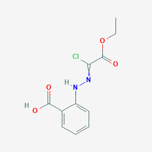 molecular formula C11H11ClN2O4 B14395926 Benzoic acid, 2-[(1-chloro-2-ethoxy-2-oxoethylidene)hydrazino]- CAS No. 86801-13-0