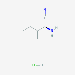 molecular formula C6H13ClN2 B1439594 (2S)-2-Amino-3-methylpentanenitrile hydrochloride CAS No. 1212491-08-1