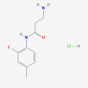molecular formula C10H14ClFN2O B1439601 N~1~-(2-Fluoro-4-methylphenyl)-beta-alaninamide hydrochloride CAS No. 1147215-06-2
