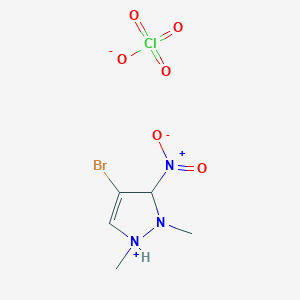 molecular formula C5H9BrClN3O6 B14396015 4-Bromo-1,2-dimethyl-3-nitro-2,3-dihydro-1H-pyrazol-1-ium perchlorate CAS No. 89717-66-8