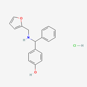 molecular formula C18H18ClNO2 B1439602 4-{[(Furan-2-ylmethyl)amino](phenyl)methyl}phenol hydrochloride CAS No. 1208889-22-8