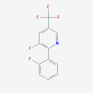 molecular formula C12H6F5N B1439605 3-Fluoro-2-(2-fluorophenyl)-5-(trifluoromethyl)pyridine CAS No. 1214348-16-9