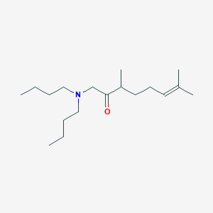 molecular formula C18H35NO B14396066 1-(Dibutylamino)-3,7-dimethyloct-6-EN-2-one CAS No. 89434-25-3