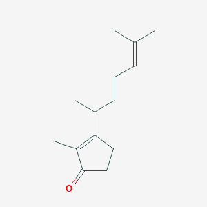 molecular formula C14H22O B14396092 2-Methyl-3-(6-methylhept-5-EN-2-YL)cyclopent-2-EN-1-one CAS No. 89345-47-1