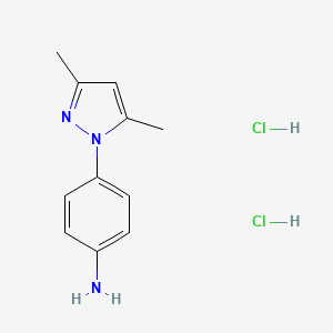molecular formula C11H15Cl2N3 B1439611 4-(3,5-Dimethyl-pyrazol-1-yl)-phenylamine dihydrochloride CAS No. 1185300-89-3