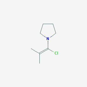 molecular formula C8H14ClN B14396132 Pyrrolidine, 1-(1-chloro-2-methyl-1-propenyl)- CAS No. 87443-04-7