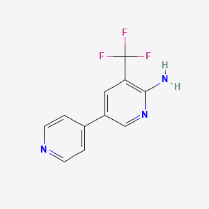 molecular formula C11H8F3N3 B1439620 5-(Pyridin-4-yl)-3-(trifluoromethyl)pyridin-2-amine CAS No. 1214333-34-2