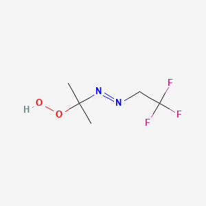 molecular formula C5H9F3N2O2 B14396263 2-[(E)-(2,2,2-Trifluoroethyl)diazenyl]propane-2-peroxol CAS No. 87841-75-6