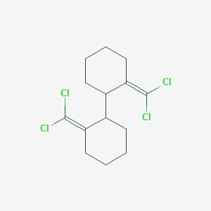 molecular formula C14H18Cl4 B14396272 2,2'-Bis(dichloromethylidene)-1,1'-bi(cyclohexane) CAS No. 88348-82-7