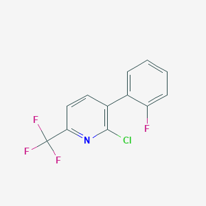 molecular formula C12H6ClF4N B1439630 2-Chloro-3-(2-fluorophenyl)-6-(trifluoromethyl)pyridine CAS No. 1214367-84-6