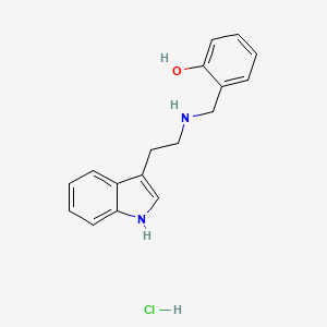 molecular formula C17H19ClN2O B1439641 2-{[2-(1H-Indol-3-yl)-ethylamino]-methyl}-phenol hydrochloride CAS No. 1185300-43-9