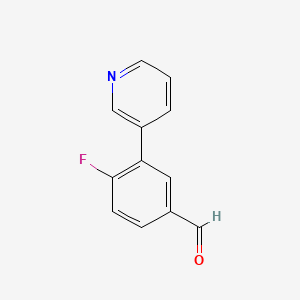 molecular formula C12H8FNO B1439648 4-Fluoro-3-(pyridin-3-yl)benzaldehyde CAS No. 1183051-95-7