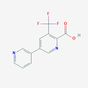 molecular formula C12H7F3N2O2 B1439650 5-(Pyridin-3-yl)-3-(trifluoromethyl)picolinic acid CAS No. 1214343-46-0