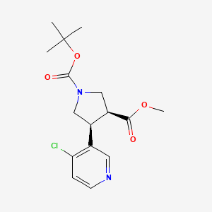 molecular formula C16H21ClN2O4 B1439657 （反式-外消旋）-1-叔丁基-3-甲基-4-(4-氯吡啶-3-基)吡咯烷-1,3-二羧酸酯 CAS No. 1228666-10-1
