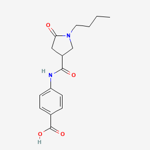 molecular formula C16H20N2O4 B1439664 4-{[(1-丁基-5-氧代吡咯烷-3-基)羰基]氨基}苯甲酸 CAS No. 1217862-59-3