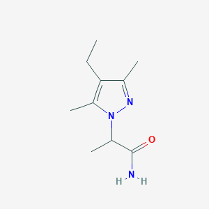molecular formula C10H17N3O B1439668 2-(4-Ethyl-3,5-dimethyl-1H-pyrazol-1-yl)propanamide CAS No. 1217862-61-7
