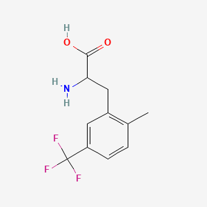molecular formula C11H12F3NO2 B1439671 2-甲基-5-(三氟甲基)-DL-苯丙氨酸 CAS No. 1259994-92-7