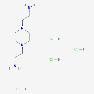 molecular formula C8H24Cl4N4 B1439682 2-[4-(2-Amino-ethyl)-piperazin-1-yl]-ethylamine tetrahydrochloride CAS No. 852392-58-6