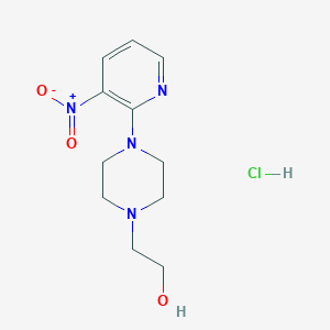 molecular formula C11H17ClN4O3 B1439706 [1-(3-Nitropyridin-2-yl)piperazin-4-yl]ethanol hydrochloride CAS No. 1185299-25-5