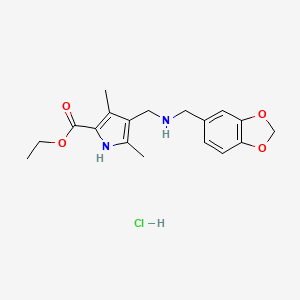 B1439719 Ethyl 4-([(1,3-benzodioxol-5-ylmethyl)amino]methyl)-3,5-dimethyl-1h-pyrrole-2-carboxylate hydrochloride CAS No. 1185296-08-5