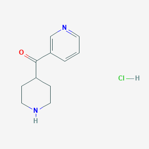 molecular formula C11H15ClN2O B1439726 Piperidin-4-yl-pyridin-3-yl-methanonehydrochloride CAS No. 1004529-41-2