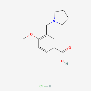molecular formula C13H18ClNO3 B1439728 4-Methoxy-3-pyrrolidin-1-ylmethyl-benzoic acid hydrochloride CAS No. 1185058-72-3