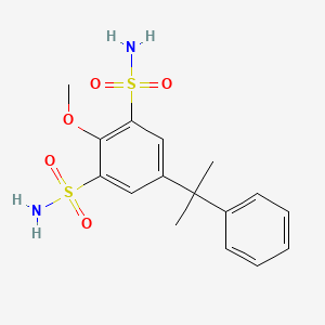 2-Methoxy-5-(2-phenylpropan-2-yl)benzene-1,3-disulfonamide