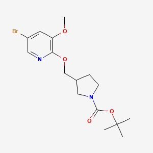molecular formula C16H23BrN2O4 B1439750 Tert-butyl 3-((5-bromo-3-methoxypyridin-2-yloxy)-methyl)pyrrolidine-1-carboxylate CAS No. 1186311-11-4
