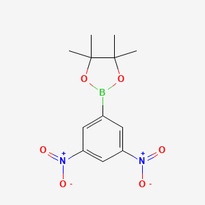 molecular formula C12H15BN2O6 B1439762 2-(3,5-Dinitrophenyl)-4,4,5,5-tetramethyl-1,3,2-dioxaborolane CAS No. 428820-95-5
