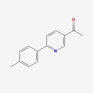molecular formula C14H13NO B1439765 1-[6-(4-甲基苯基)吡啶-3-基]乙酮 CAS No. 1216790-93-0