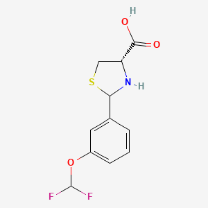 molecular formula C11H11F2NO3S B1439794 (4S)-2-[3-(二氟甲氧基)苯基]-1,3-噻唑烷-4-羧酸 CAS No. 1265908-19-7