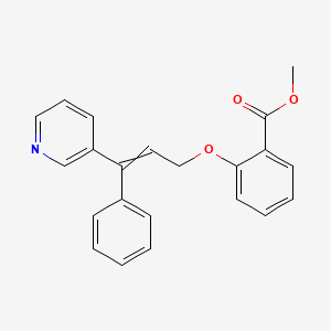 molecular formula C22H19NO3 B14398111 Methyl 2-{[3-phenyl-3-(pyridin-3-yl)prop-2-en-1-yl]oxy}benzoate CAS No. 89668-05-3